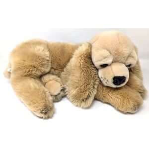 Aurora Cocker Spaniel Realistic Plush Shaggy Flopsie Large Puppy Dog Vintage Zip